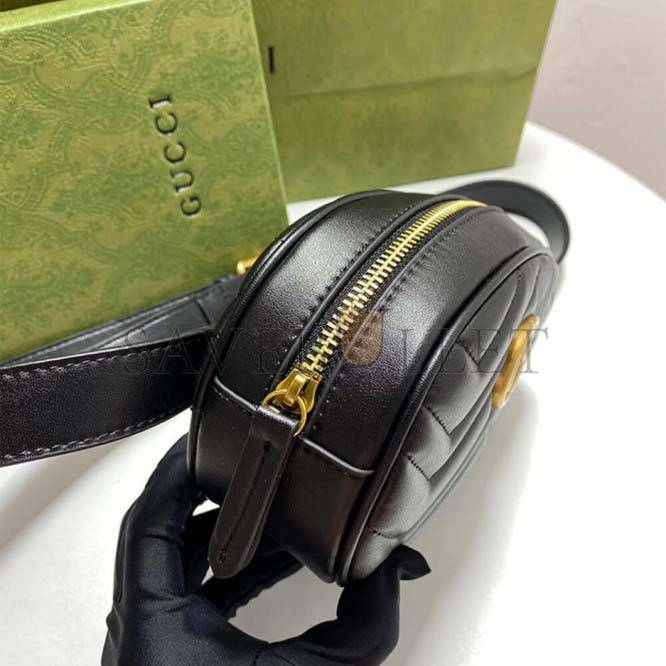 GUCCI MARMONT QUILTED LEATHER BELT BAG 476434 (18*11*5cm) GUCCI MARMONT QUILTED LEATHER BELT BAG 476434 (18*11*5cm)
